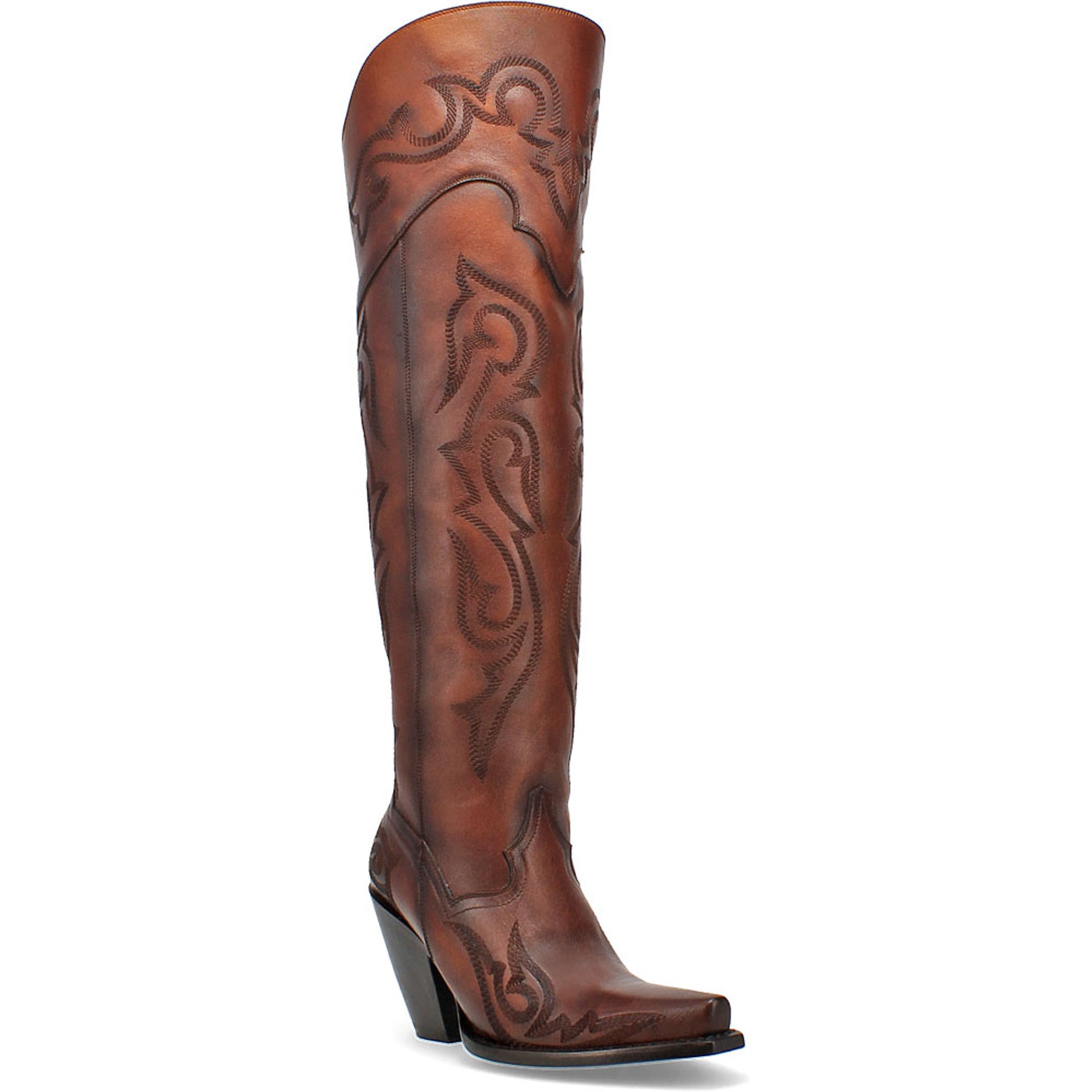 Dan Post Womenâ€™s Seductress Chestnut 20 Snip Toe Zipper Boot - 6M