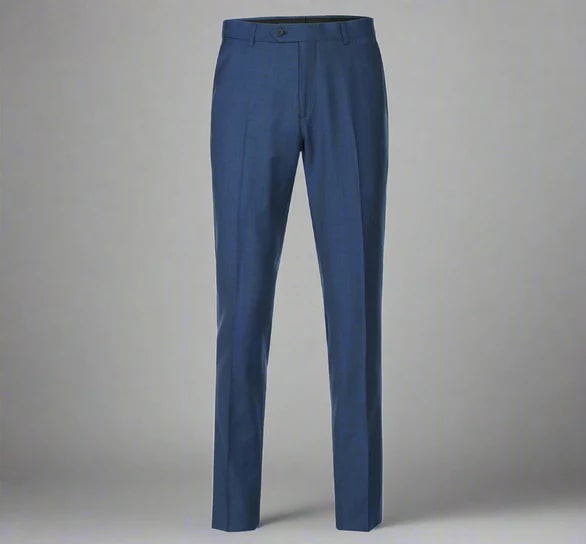 Renoir Clothing - Renoir Suit - Renoir Fashion - Single Breasted Wool Blend Slim Fit Blue Renoir Suit - Coat Size 38