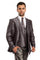 "Charcoal Grey Sharkskin Men's Wedding Suit - Two Button Vested Prom 2025 Fashion"