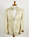 "Mens Suit 2 Button Ivory & Gold Foil Floral Paisley Prom & Wedding Blazer"