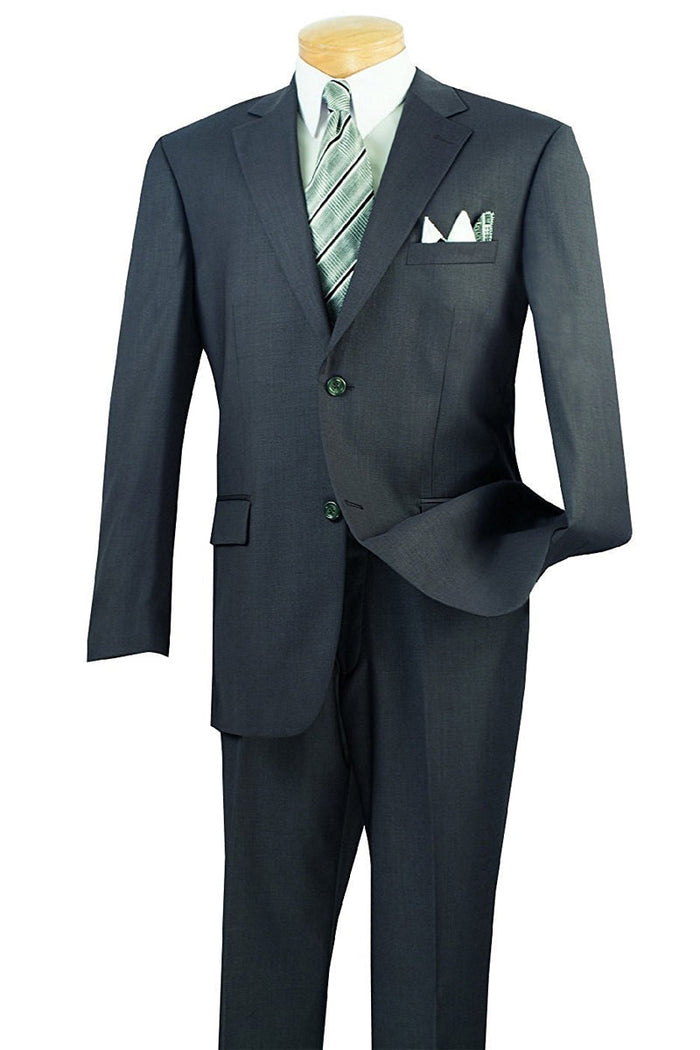 Modern Fit - Mens Basic 2 Button Modern Fit Suit in Heather Grey