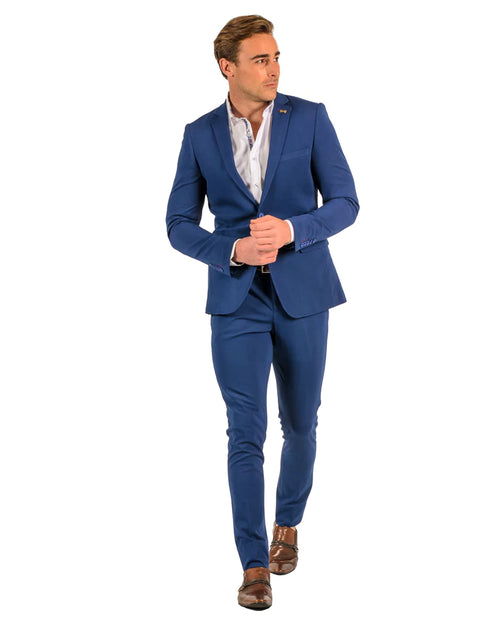 Stretch Fabric - Slim Fitted Suit - "Navy" Light Weight Suit - "Style #"