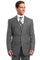 Pinstripe Men's Business Suit - Light Grey Two Button Vested Style