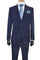 "Classic Fit Navy Poplin Suit for Men - 2 Button Style" blue