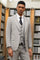 "Mens Stacy Adams Suit-Stacy Adam's Suit Men's Grey Windowpane Plaid Suit - One Button, Peak Lapel, Vested"