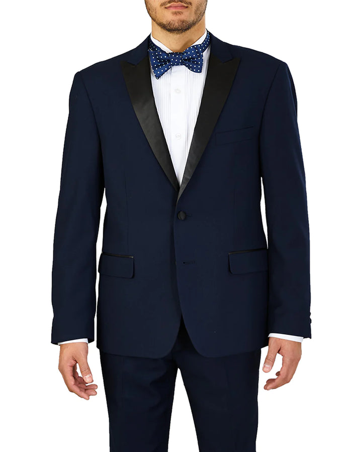 Mens Navy Blue Wedding Tuxedo - Dark Blue Tuxedo Suit"Mens Slim Fit 2 Button Midnight Blue Tuxedo - Wedding - Prom 2026