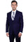 "Mens Stacy Adams Suit -Stacy Adams Men's Navy Blue Suit with Vested One Button Peak Lapel"