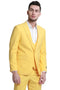 Cheap priced Suit  - Men's Slim Fit One Button Peak Lapel Low Cut Double Breasted Vest Wedding Yellow Suit
