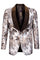 "Safari Print Men's Velvet Tuxedo Jacket with Glitter Shawl - Tan"