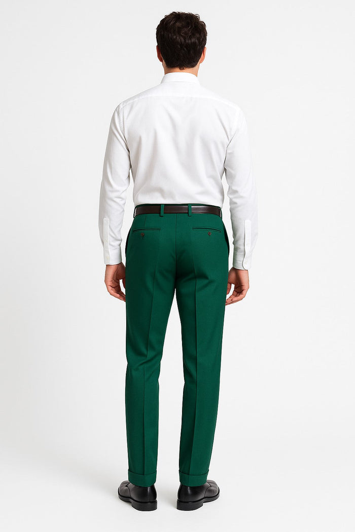 Zacchi Mens Dress Pleated Green Slacks - Colorful Pants