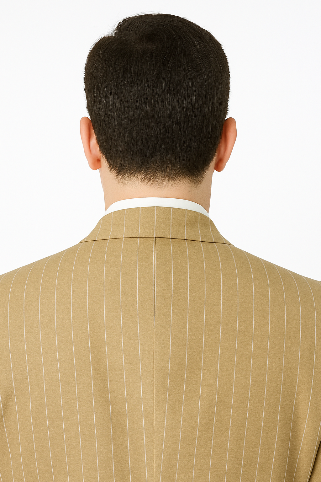 Beige Pinstripe Business Suit â€“ 3-Piece Professional Wear