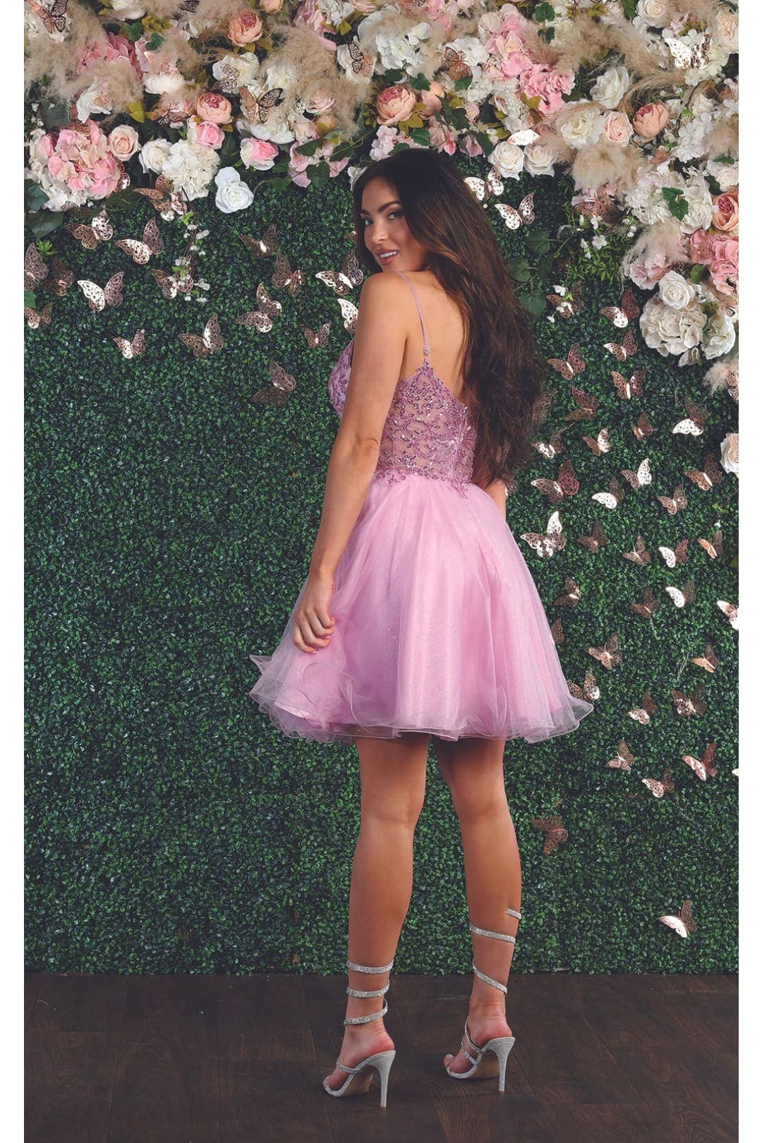 Quince Dama Dresses - Short Quinceanera Dresses in Color Pink - 4