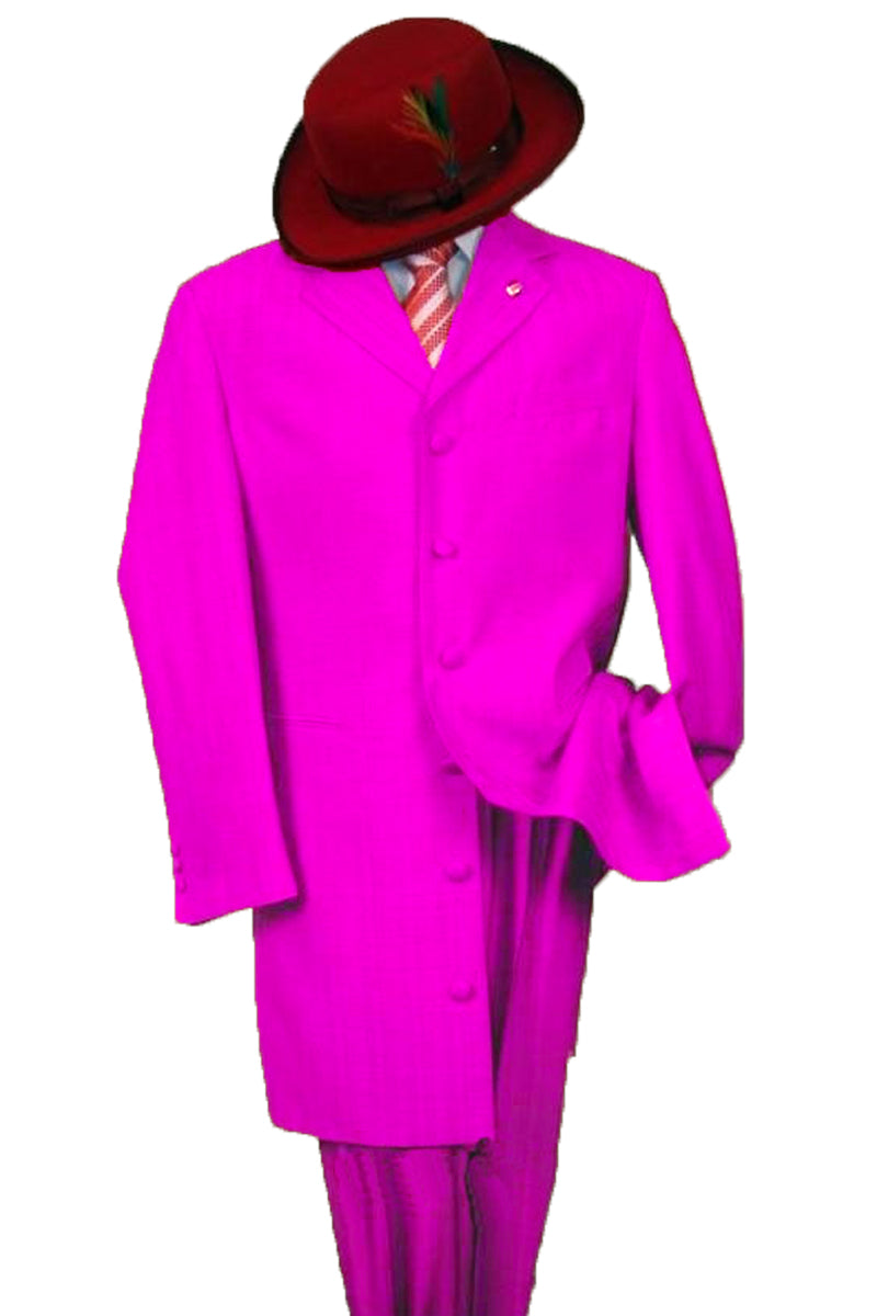"Classic Men's Pink Zoot Suit - 2PC Long Fashion Ensemble"