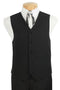 "Black Poplin Men's Suit in black & Tuxedo Vest - Elegant Formal Wear"
