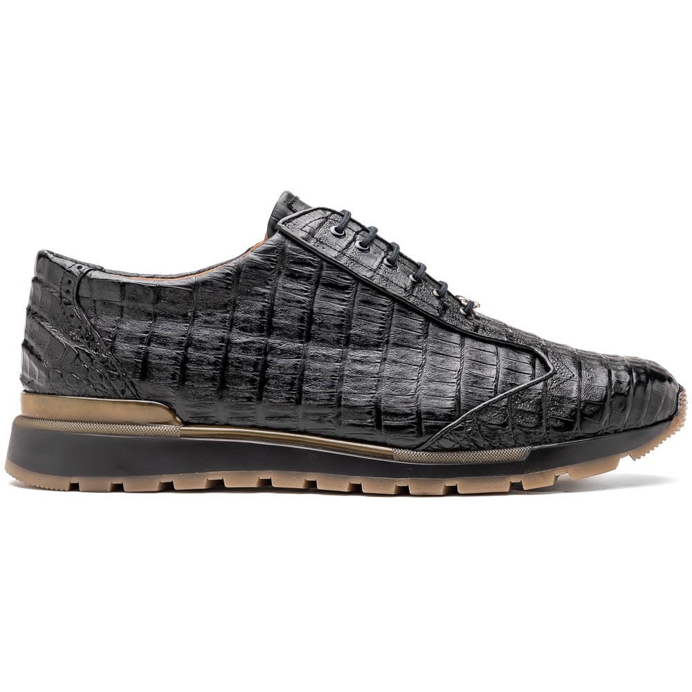 Marco Di Milano Alonzo Black Genuine Caiman Crocodile Casual Sneakers - 6.5