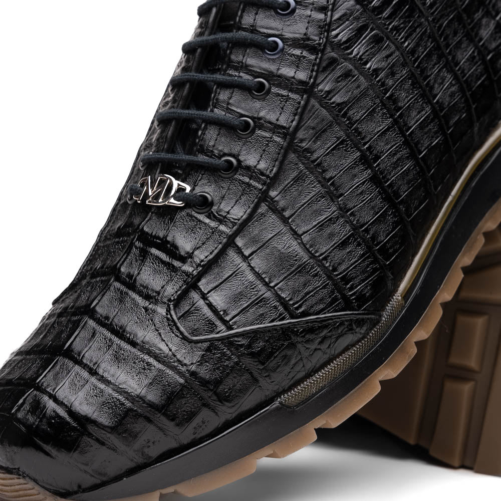 Marco Di Milano Alonzo Black Genuine Caiman Crocodile Casual Sneakers - 8