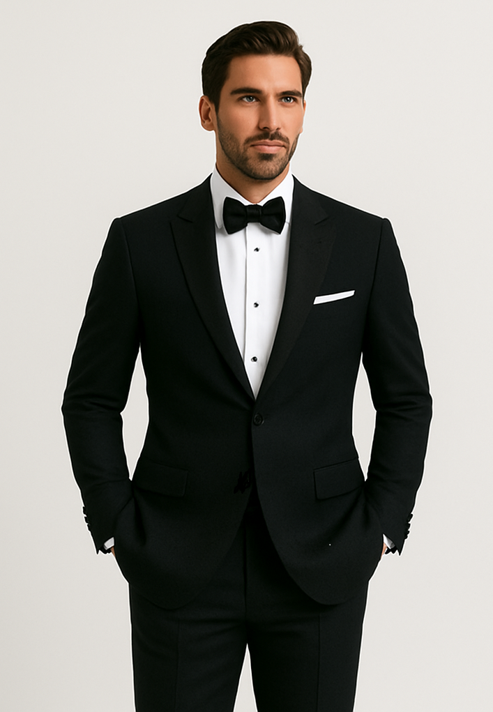 Alberto nardoni Peak lapel super 150s wool tuxedo with double breasted vest flat front pants 1 button style - 38 Short Jacket+32 Waist Adjustable 28to34)(Height: 5’4”to5’7”)(Neck 15-16.5)S-M)