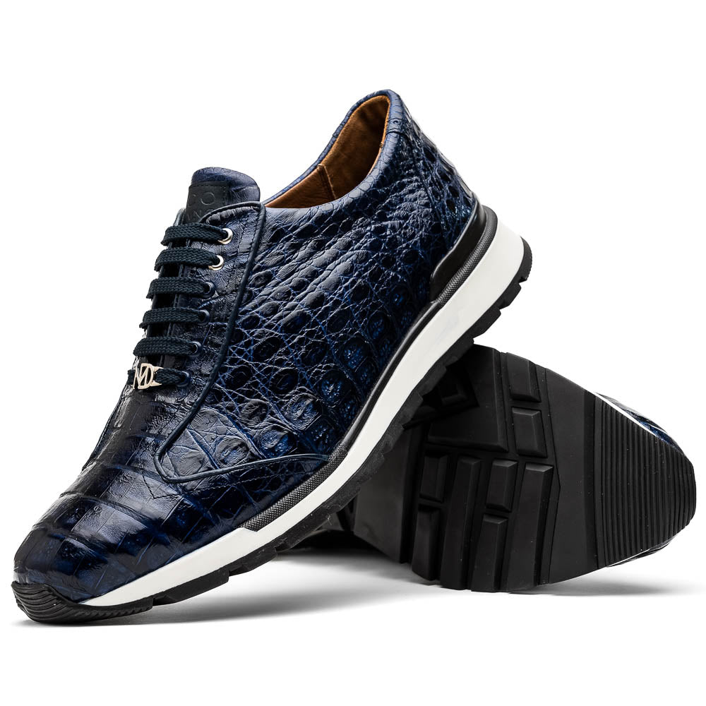 Marco Di Milano Alonzo Navy Genuine Caiman Crocodile Casual Sneakers - 6