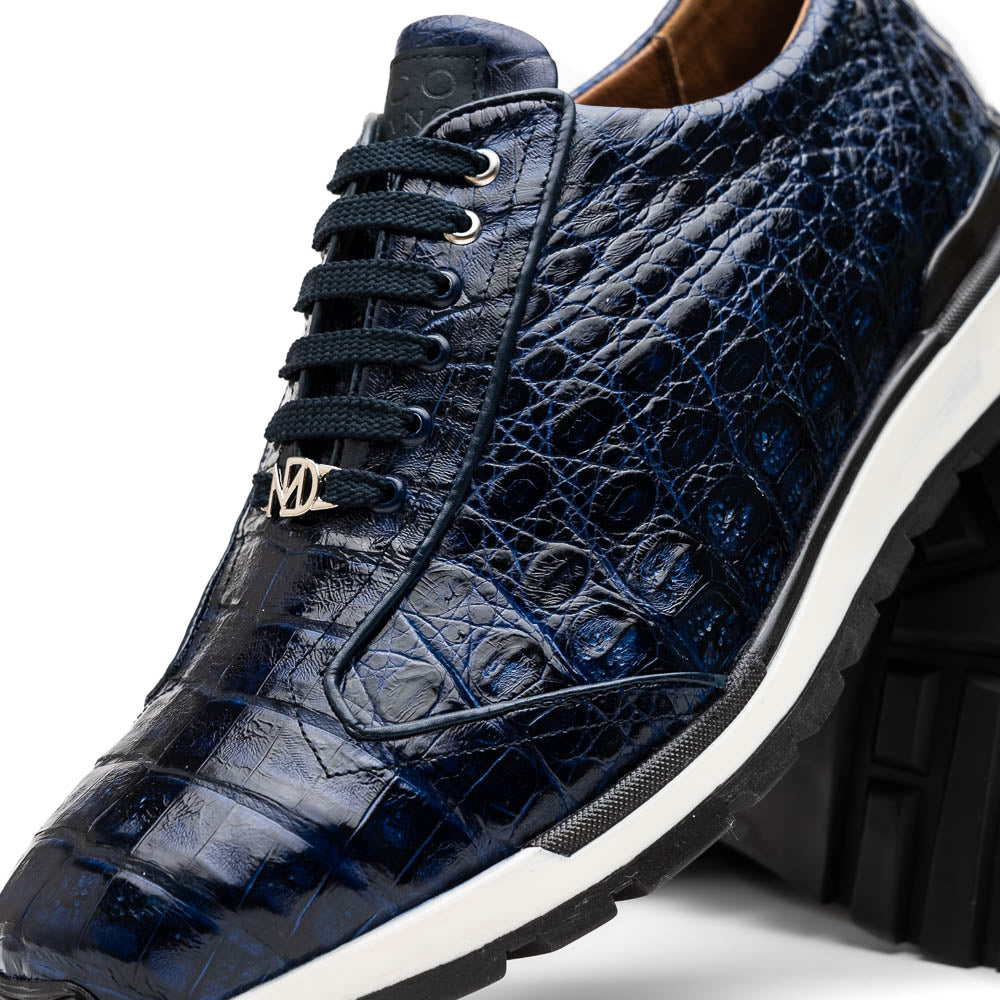 Marco Di Milano Alonzo Navy Genuine Caiman Crocodile Casual Sneakers - 6