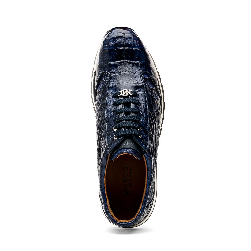 Marco Di Milano Alonzo Navy Genuine Caiman Crocodile Casual Sneakers - 8