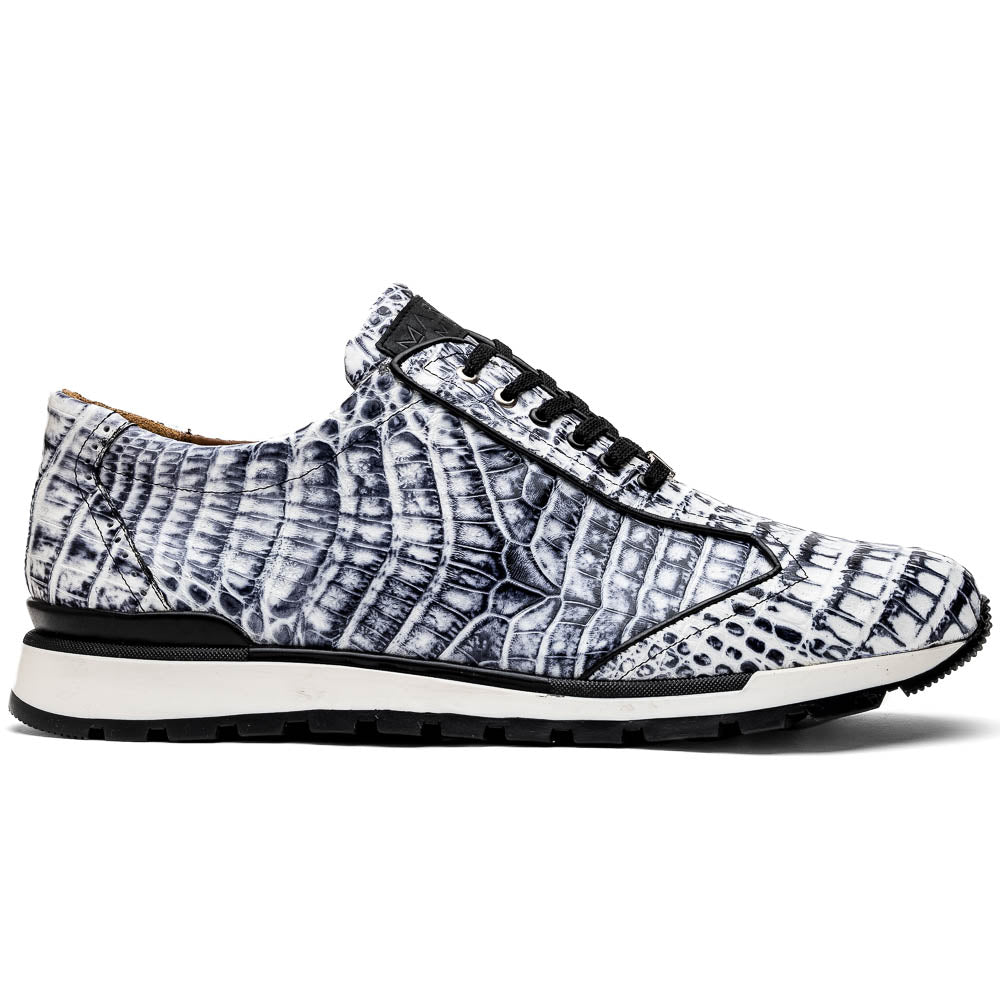 Marco Di Milano Alonzo Newspaper Genuine Caiman Crocodile Casual Sneakers - 6