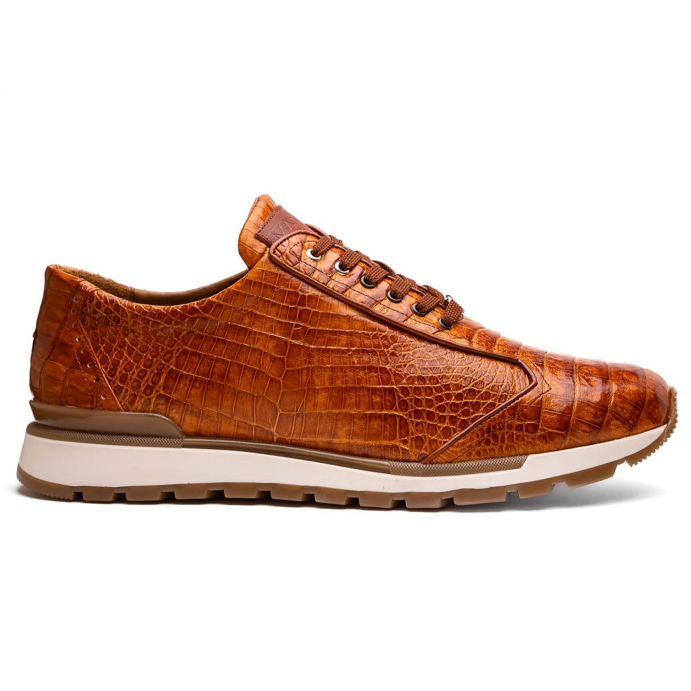 Marco Di Milano Alonzo Cognac Genuine Caiman Crocodile Casual Sneakers - 8