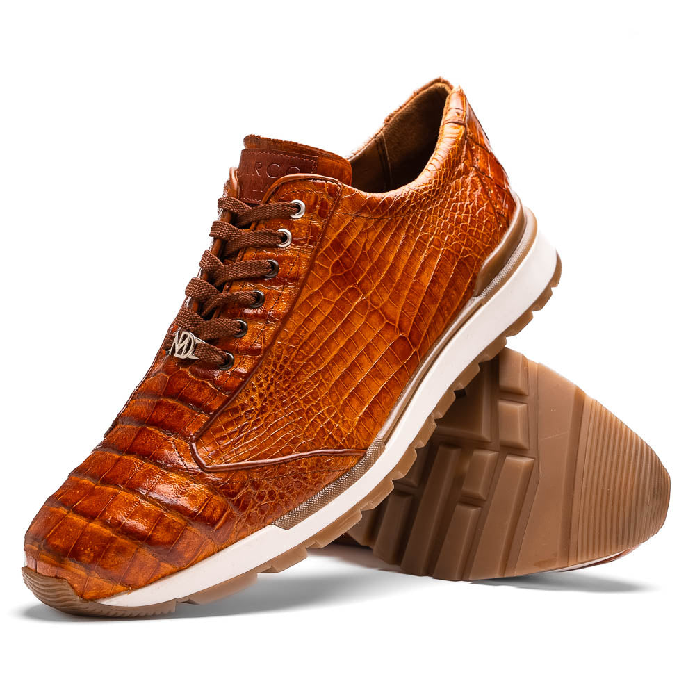 Marco Di Milano Alonzo Cognac Genuine Caiman Crocodile Casual Sneakers - 8