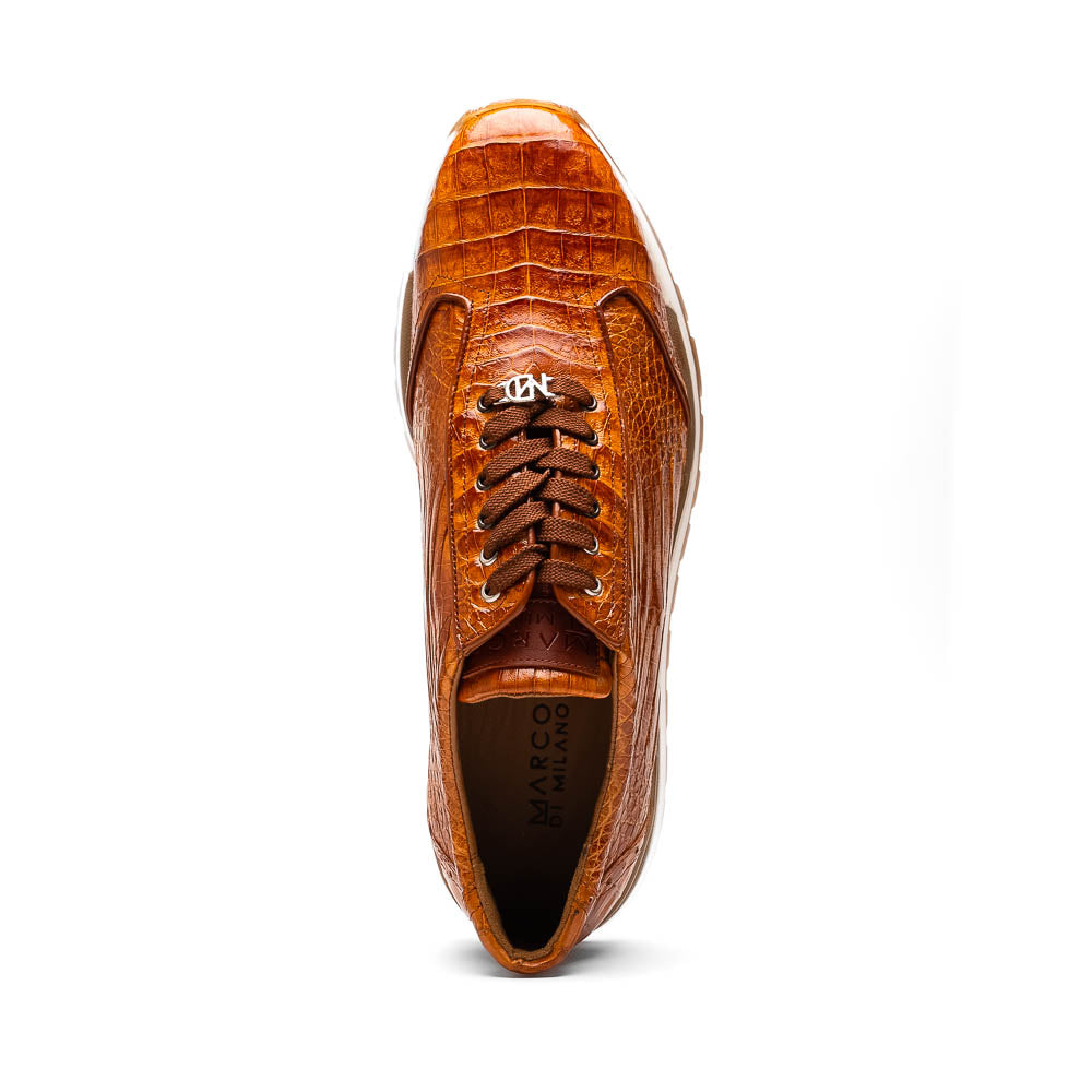 Marco Di Milano Alonzo Cognac Genuine Caiman Crocodile Casual Sneakers - 8