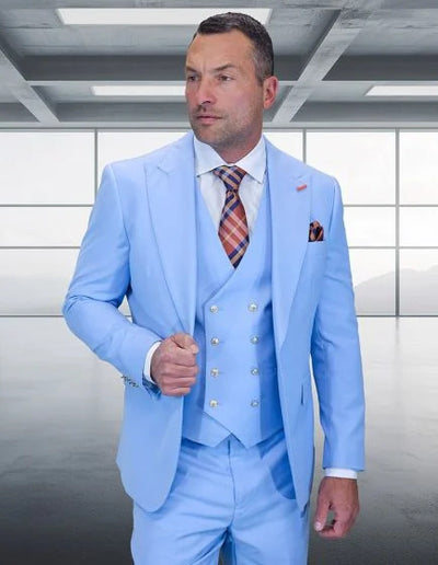 Statement Men's 3 Piece 100% Wool Fashion Suit - Bold Colors