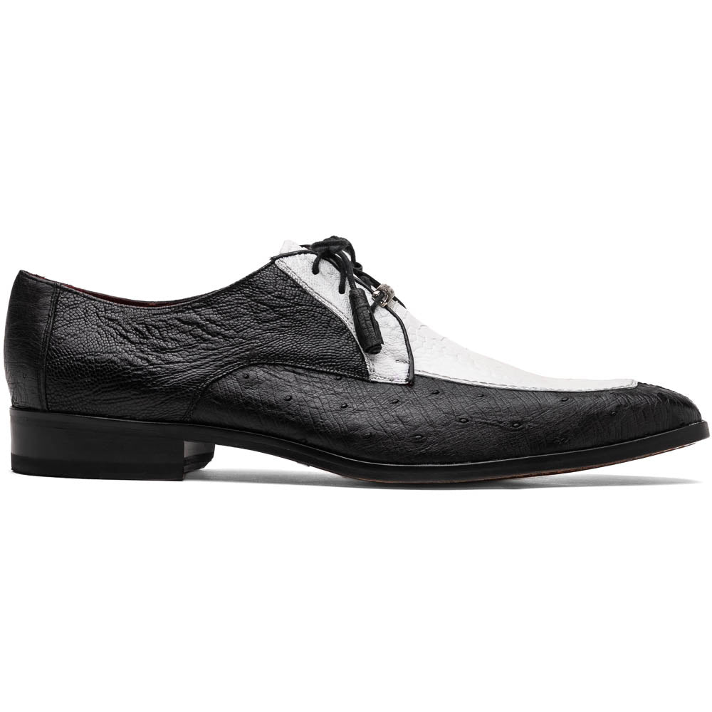 Marco Di Milano Andretti Black/White Ostrich Leg Shoes - 8