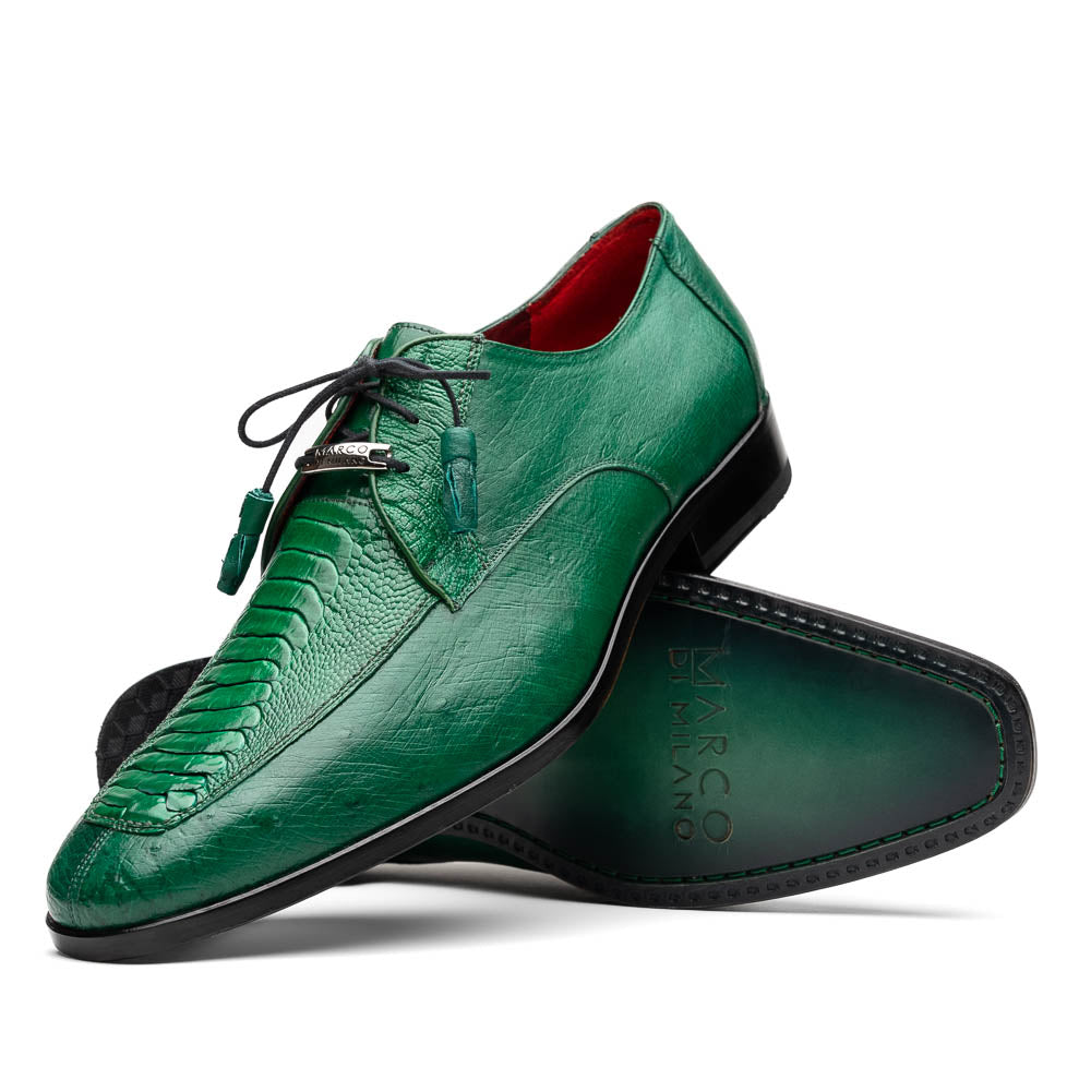 Marco Di Milano Andretti Green Lemon Ostrich Leg Dress Shoes - 8