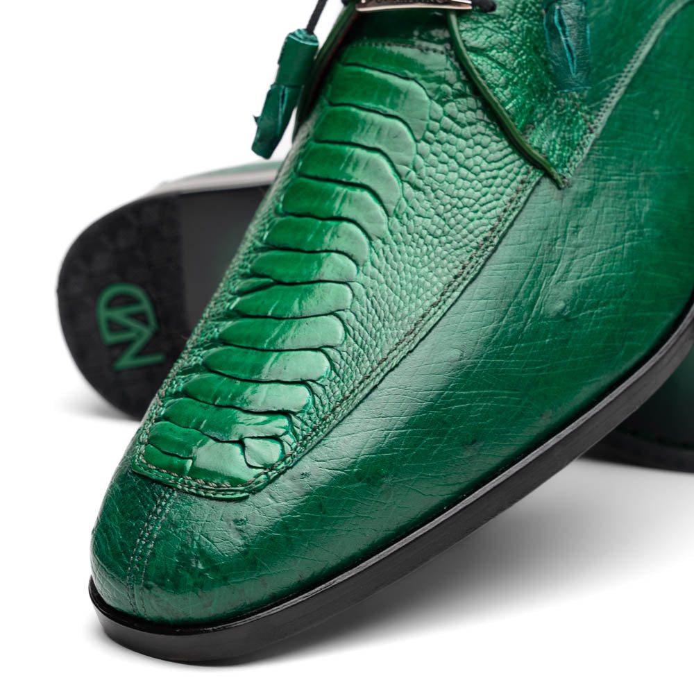Marco Di Milano Andretti Green Lemon Ostrich Leg Dress Shoes - 8