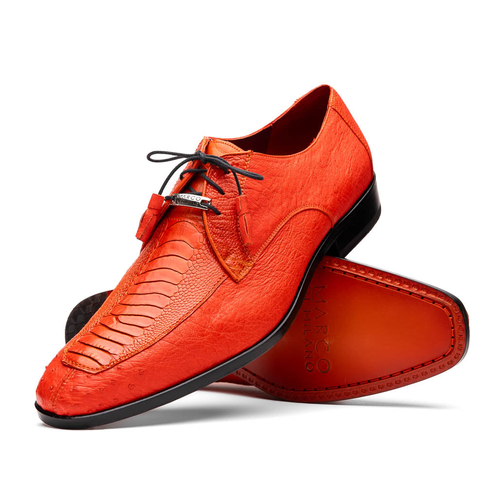 Marco Di Milano Andretti Orange Ostrich Leg Shoes - 8