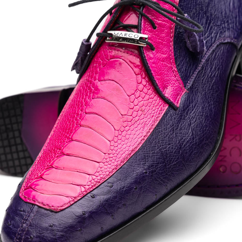 Marco Di Milano Andretti Pink / Purple Ostrich Leg Shoes - 8