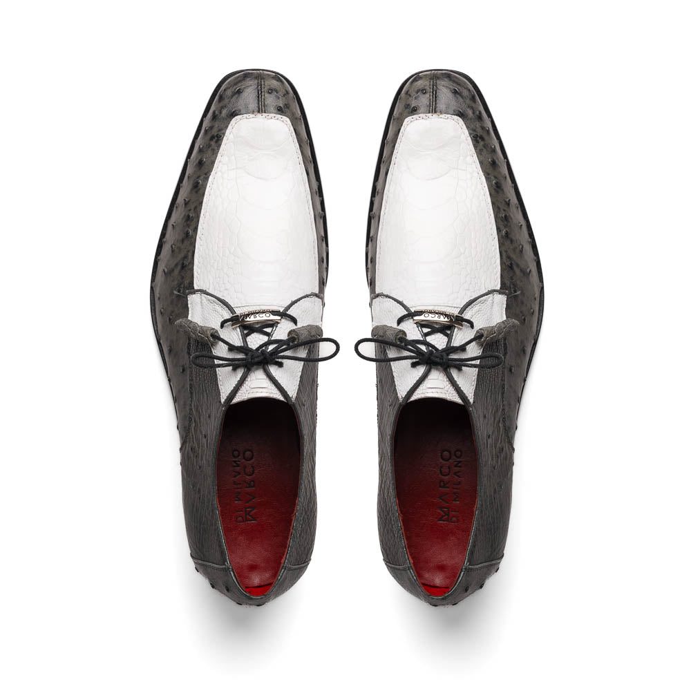 Marco Di Milano Andretti White / Grey Ostrich Leg Shoes - 8