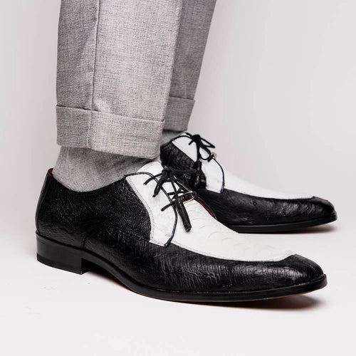 Marco_Di_Milano Andretti: Luxury White & Black Leather Loafers