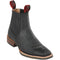 Mens Square Toe Cushioned leather Ankle Boots Black
