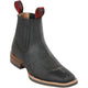 Mens Square Toe Cushioned leather Ankle Boots Black