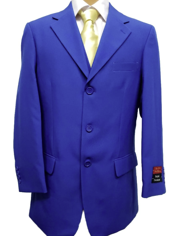 Royal Diamond Men's Poplin Suit 2-Piece Set - Solid Colors