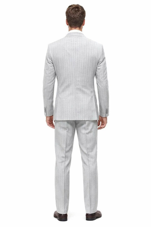 Statement Mens 2-Piece 100% Wool Double Breasted Pinstripe Suit