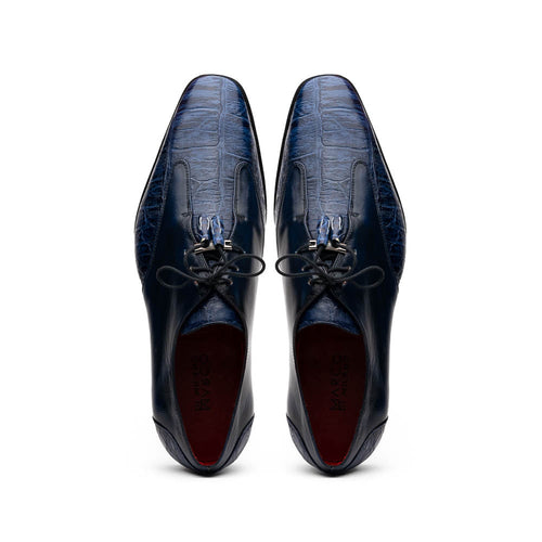 Marco_Di_Milano Anzio: Blue Jeans Leather Dress Shoe