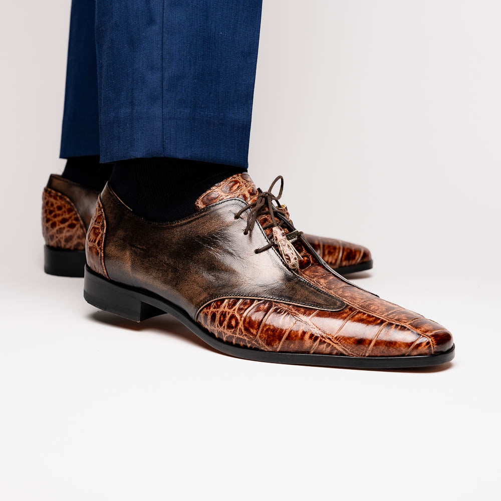 Marco Di Milano Anzio Orix Brown Alligator & Calfskin Derby - 8