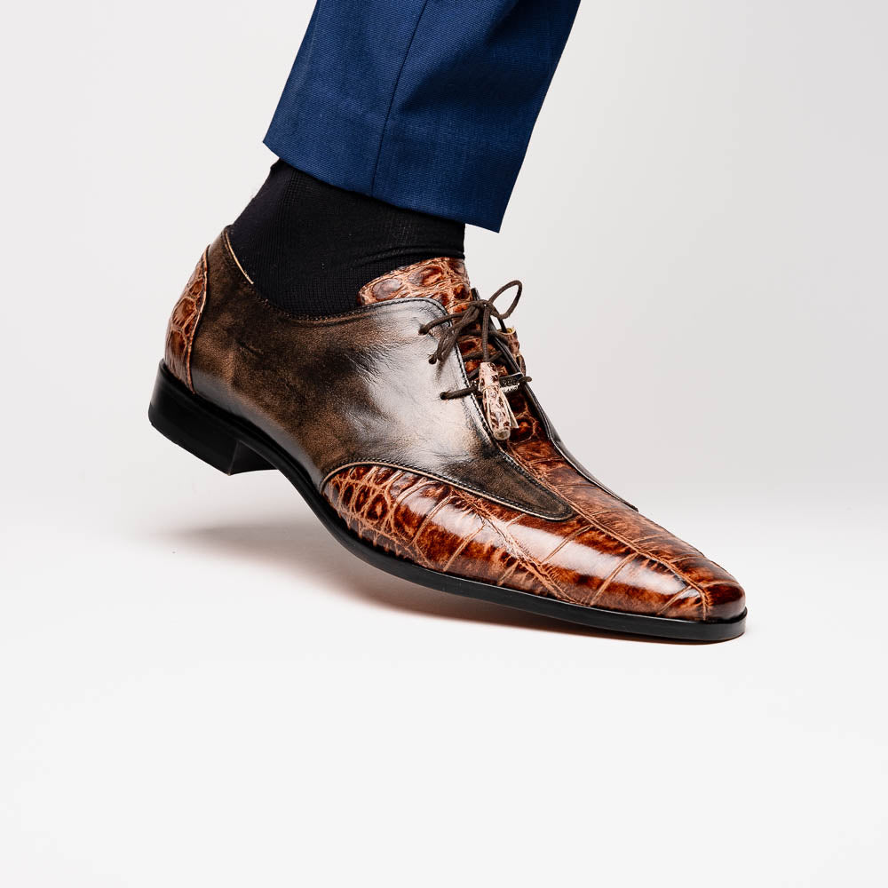 Marco Di Milano Anzio Orix Brown Alligator & Calfskin Derby - 8