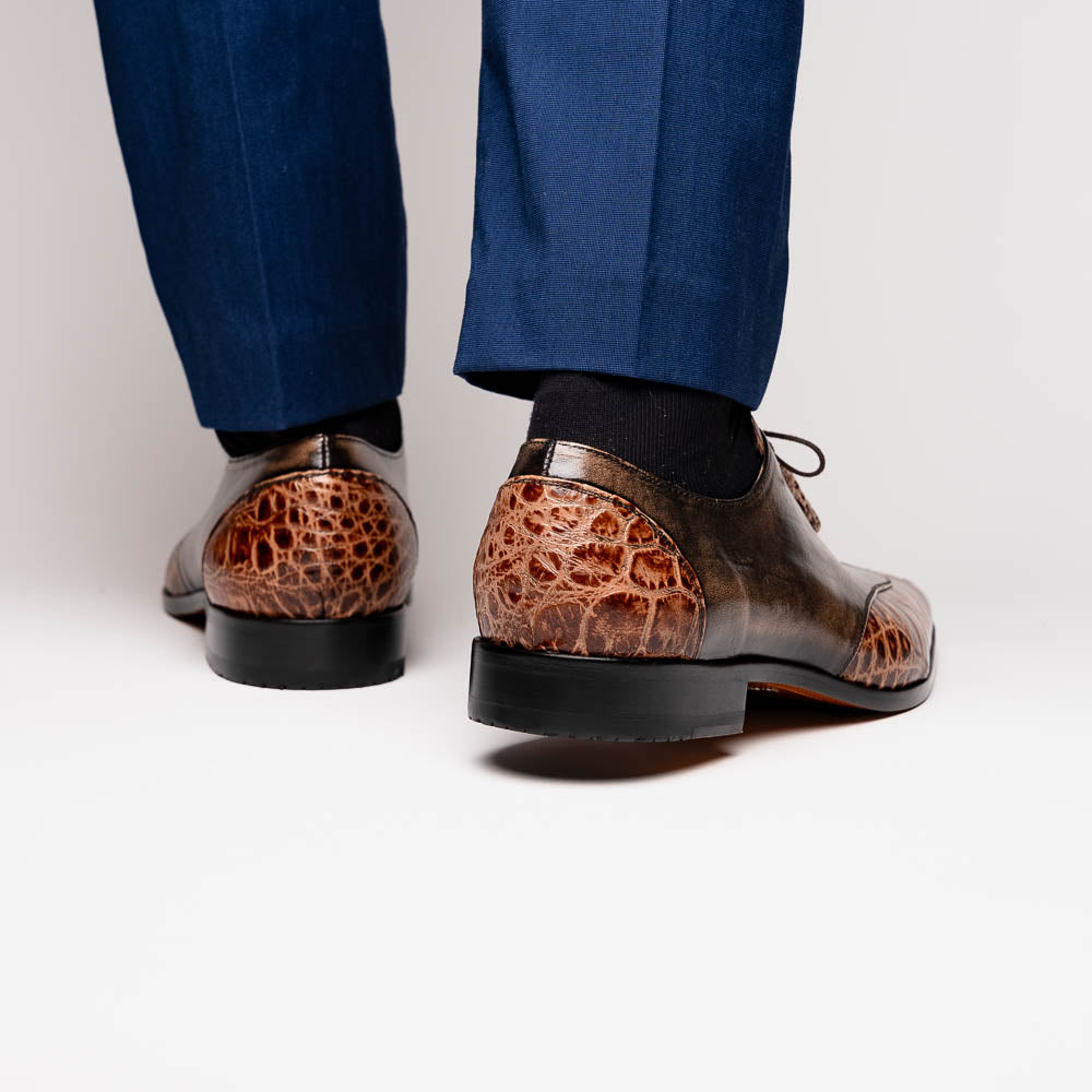 Marco Di Milano Anzio Orix Brown Alligator & Calfskin Derby - 8