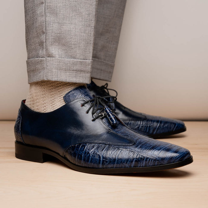 Marco_Di_Milano Anzio: Blue Jeans Leather Dress Shoe