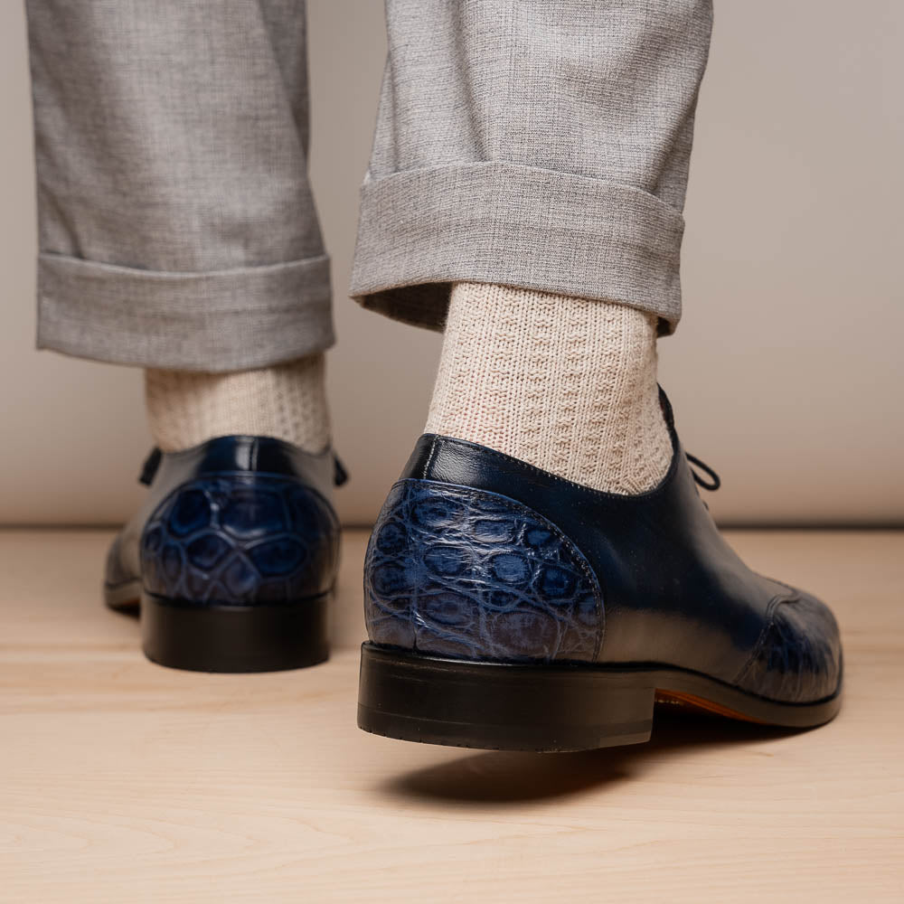 Marco_Di_Milano Anzio: Blue Jeans Leather Dress Shoe
