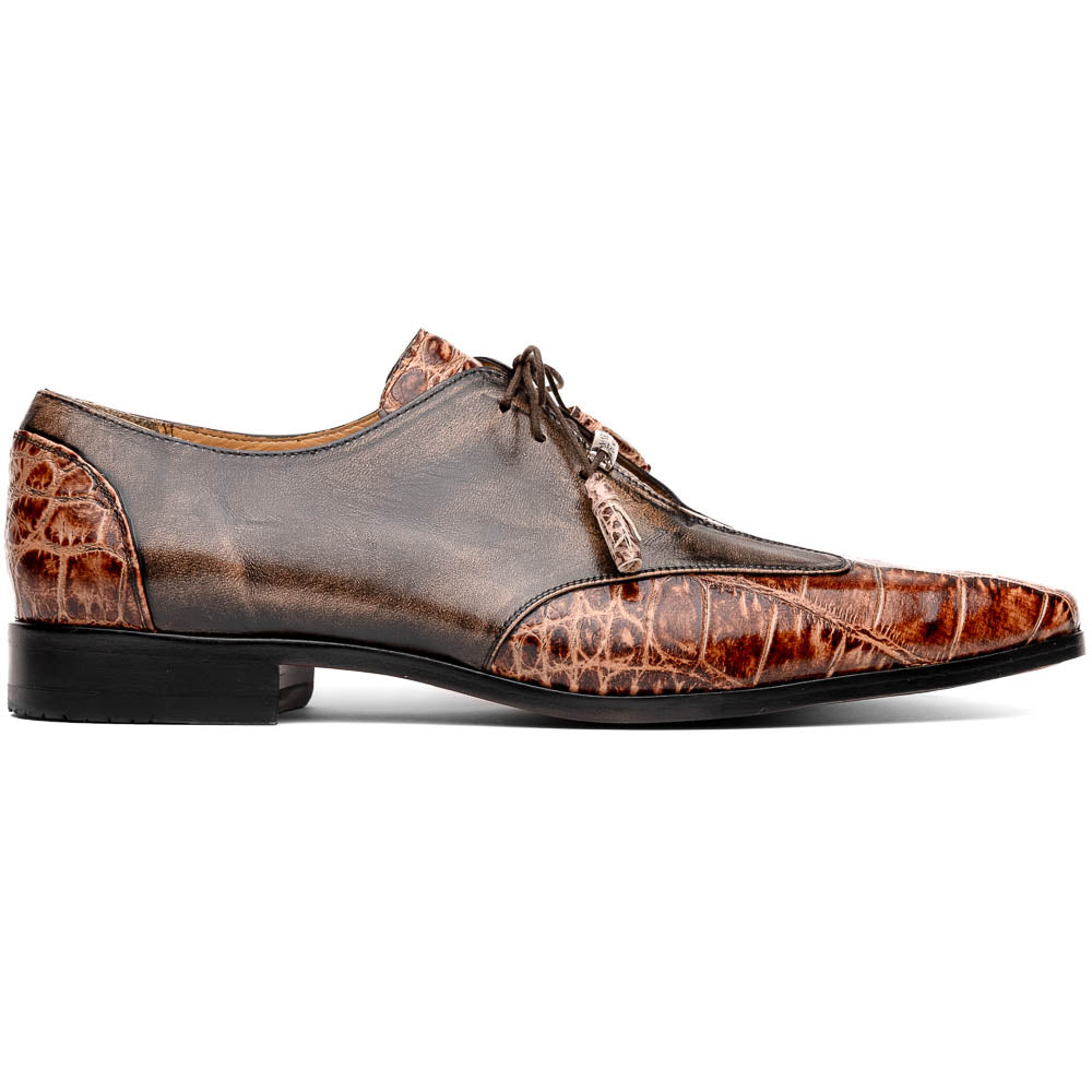 Marco Di Milano Anzio Orix Brown Alligator & Calfskin Derby - 8