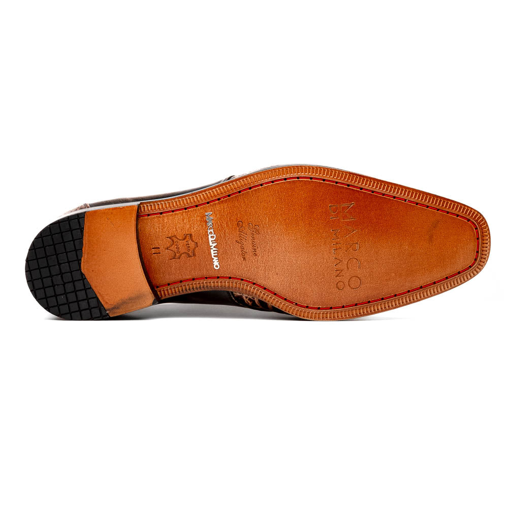 Marco Di Milano Anzio Orix Brown Alligator & Calfskin Derby - 8