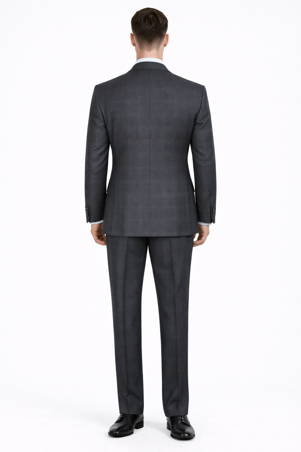 Apollo King Men's Outlet 3 Piece 100% Wool Suit Fashion Windowpane-New Designer Collection - 40L
