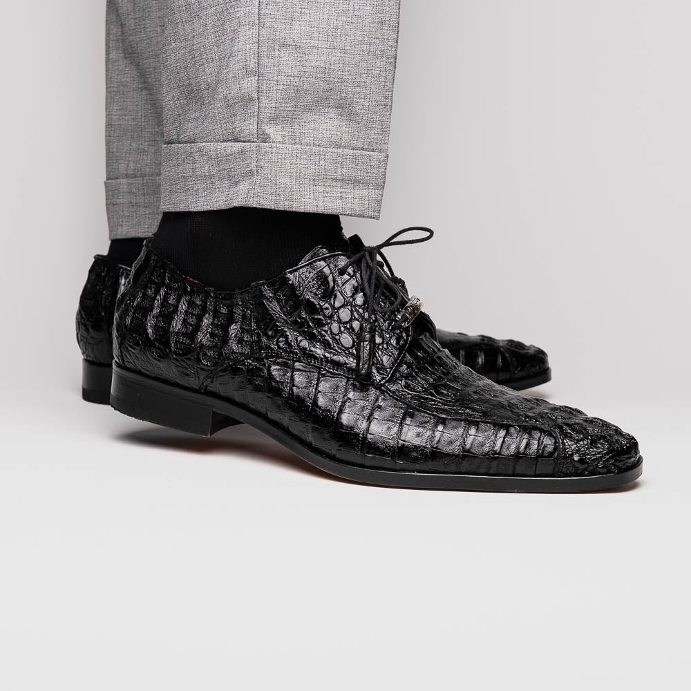Marco Di Milano Apricena Caiman Crocodile Derby in Black - 8